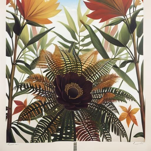 Photorealistic 3D Render in Henri Rousseau Style