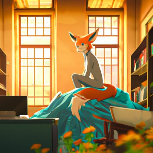 Delphox in Dorm: Studio Ghibli Anime Art