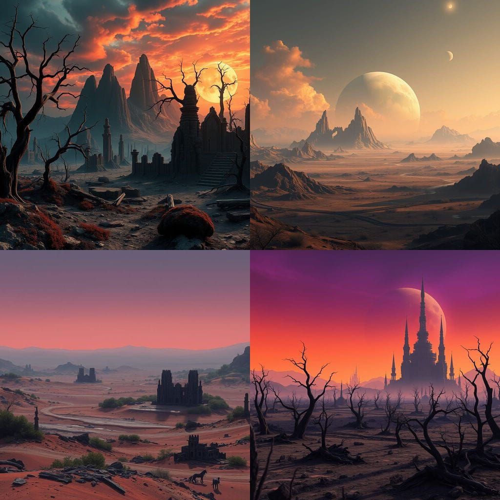 Abandoned Planet Nerathis in Vibrant Deep Color as Concept A...