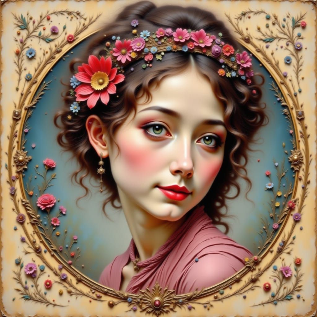 Stylized Cat Portrait with Detailed Fur Texture