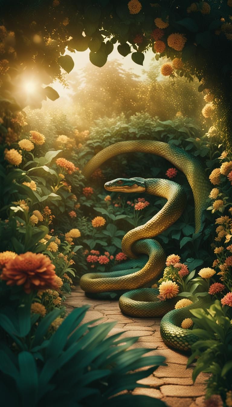 Serpent Slithers Through Eden in Cinematic Style
