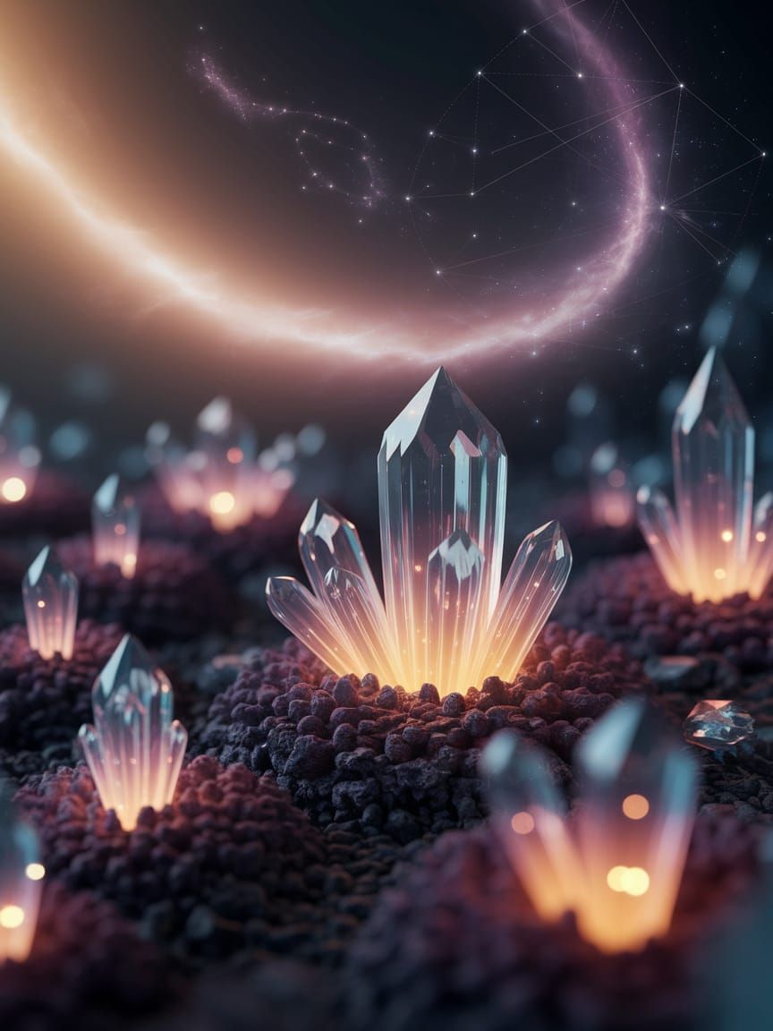 Ethereal Nebula Garden with Bioluminescent Flora