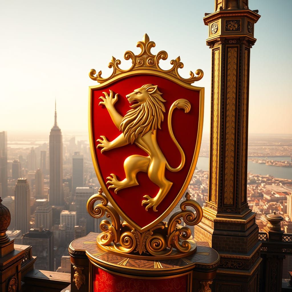 Majestic Goldwine Family Crest in Opulent Anvil Skyline