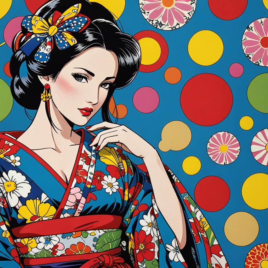 Tifa Lockhart in Kimono, Pop Art Style