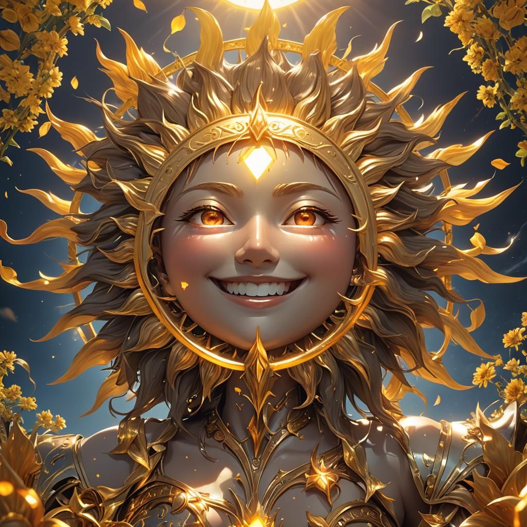 Smiling Sun: 3D Anime Art Inspired by Genshin Impact