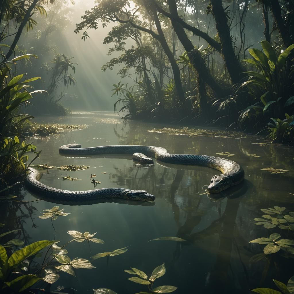 Giant Anaconda Glides Through Amazonian Depths in Cinematic....