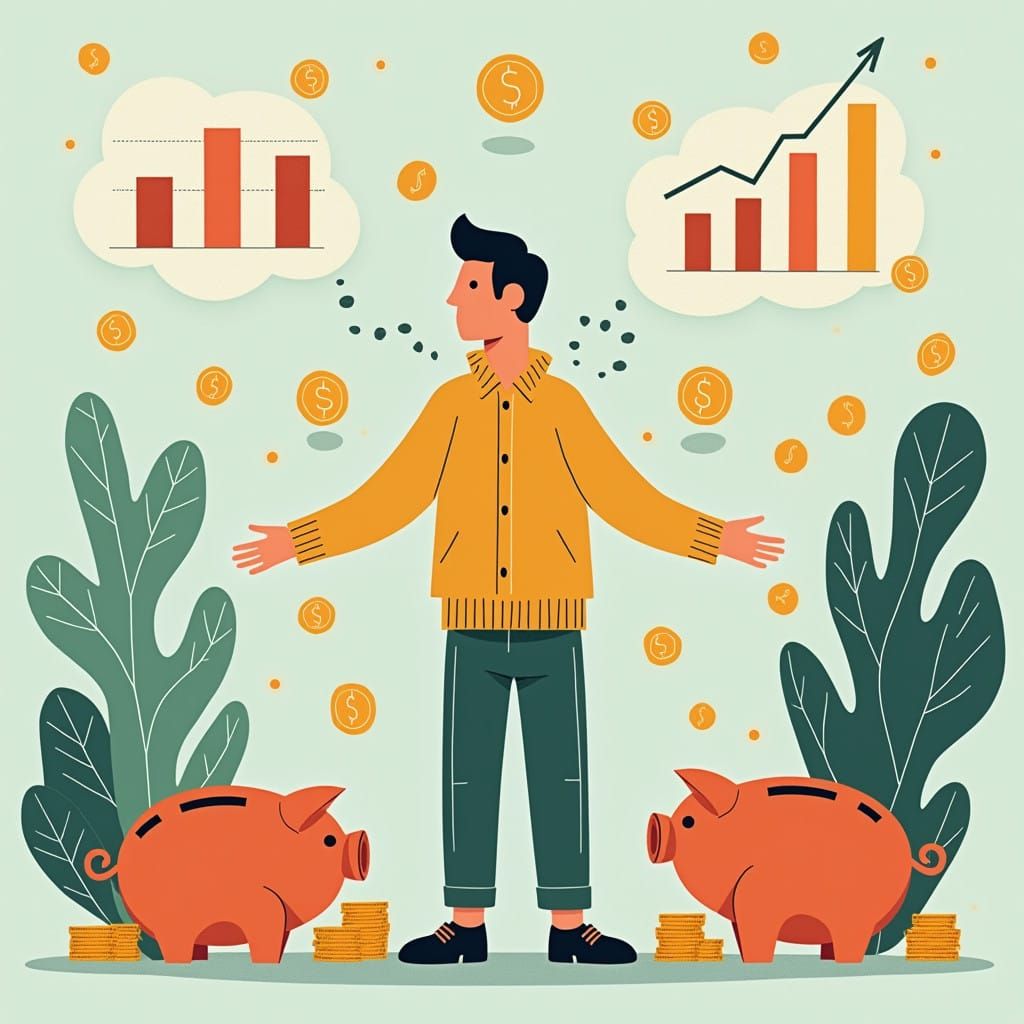 Modern Education and Financial Growth Illustration