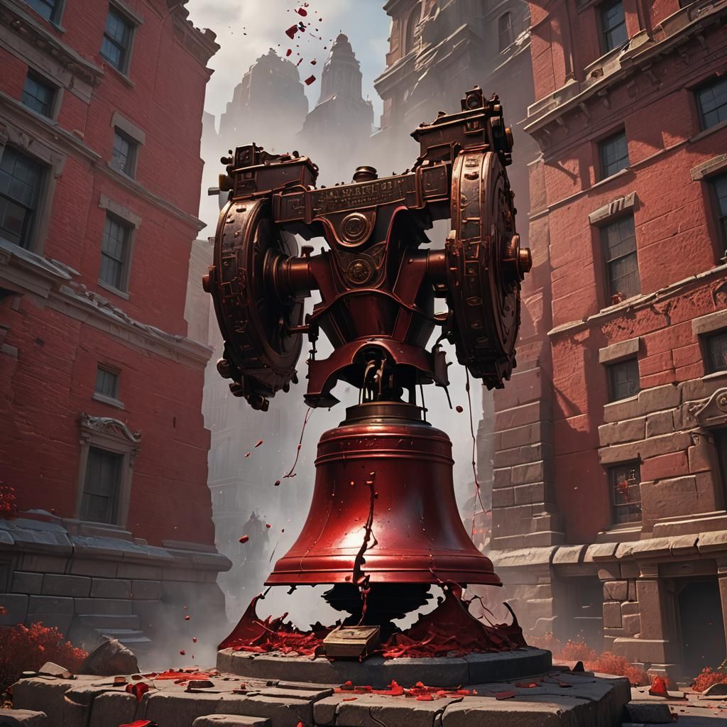 Red Liberty Bell: Detailed Matte Painting