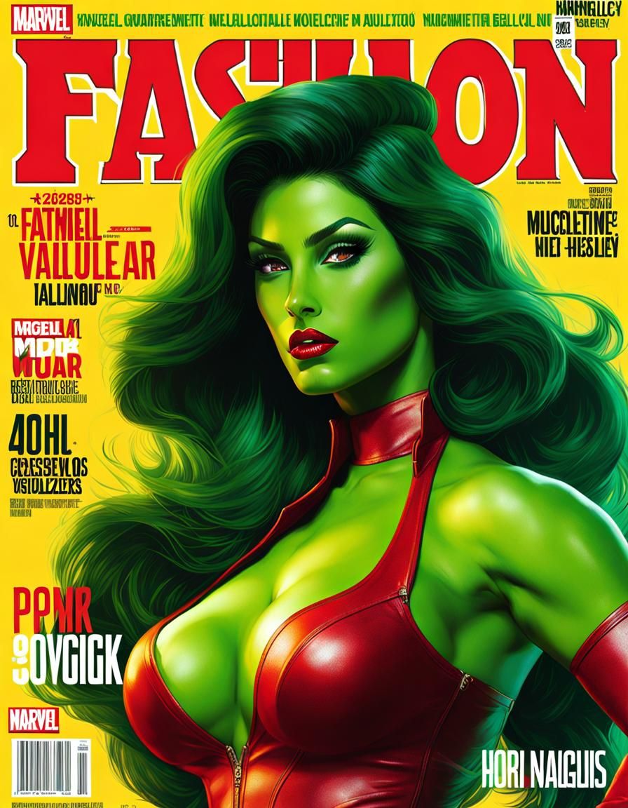 She-Hulk on the fashion magazine cover