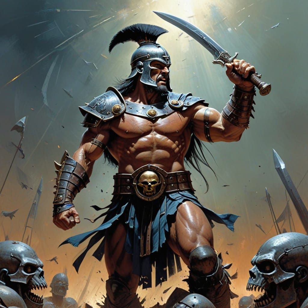 Gladiator in Comic Book Style