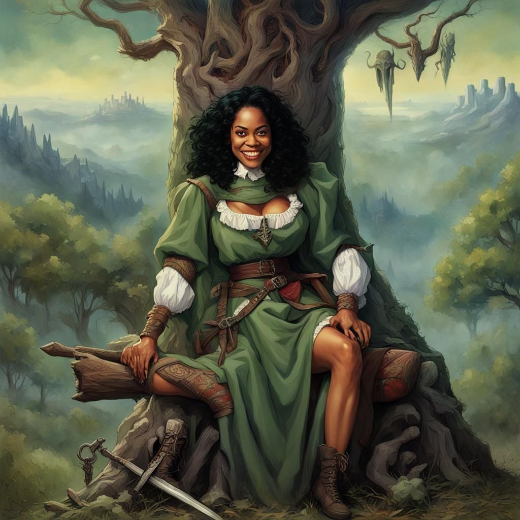 Medieval Fantasy Giant Slayer in Detailed Matte Painting