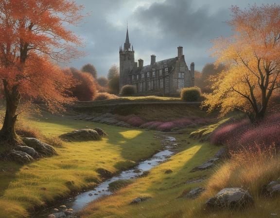 Scottish Autumn Landscape Shines After the Rain