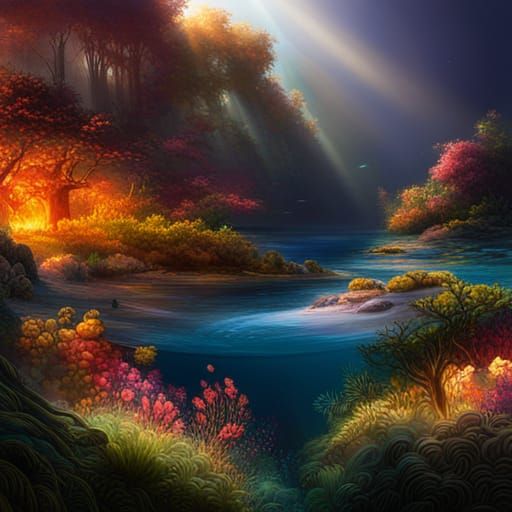 Magical Underwater Kingdom with Mermaid: Hyperrealistic Spla...