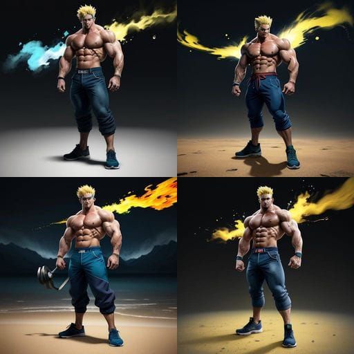 Muscular Fantasy Bodybuilder in Vibrant World