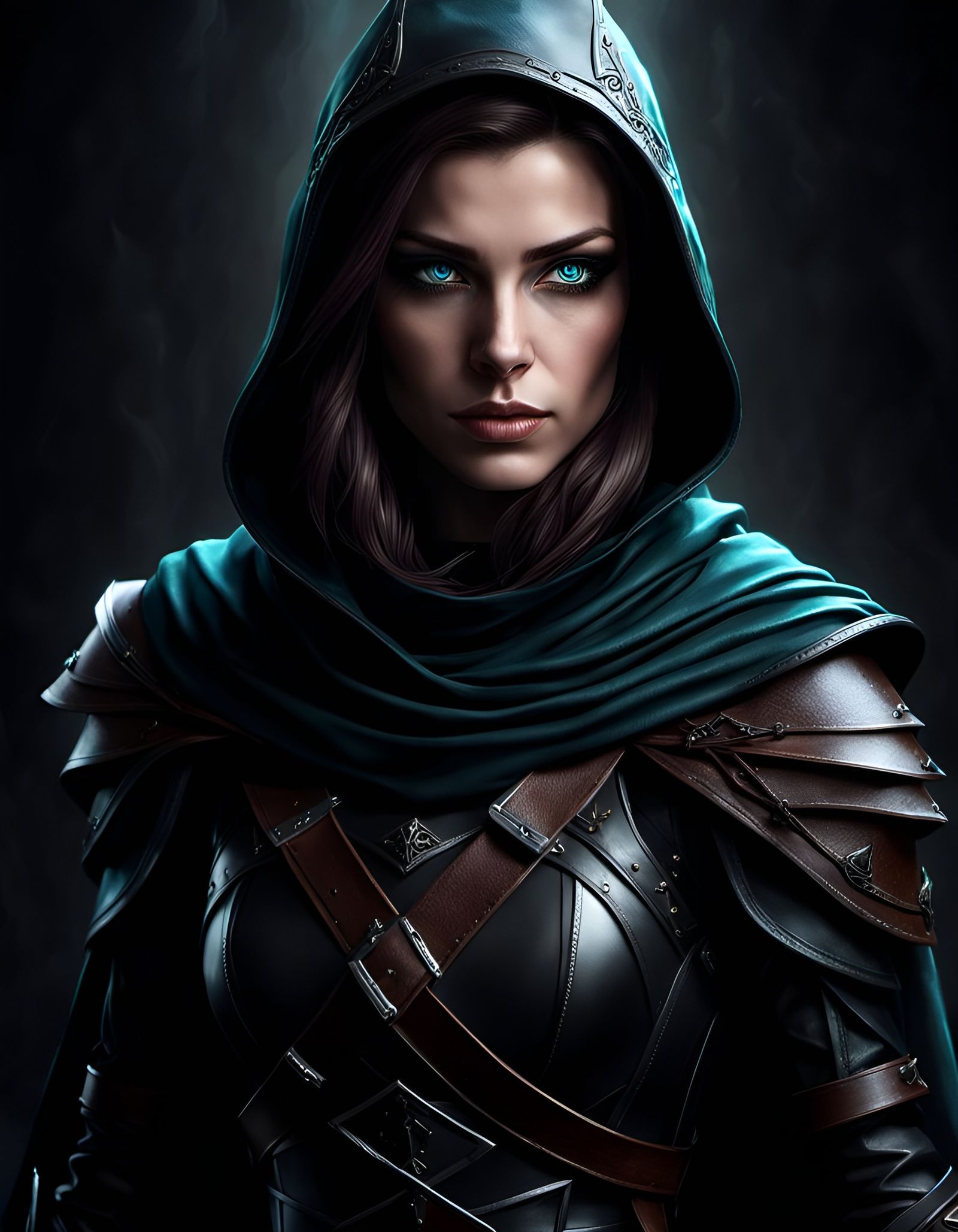 Beautiful Elf Shadow Assassin in Dramatic Lighting