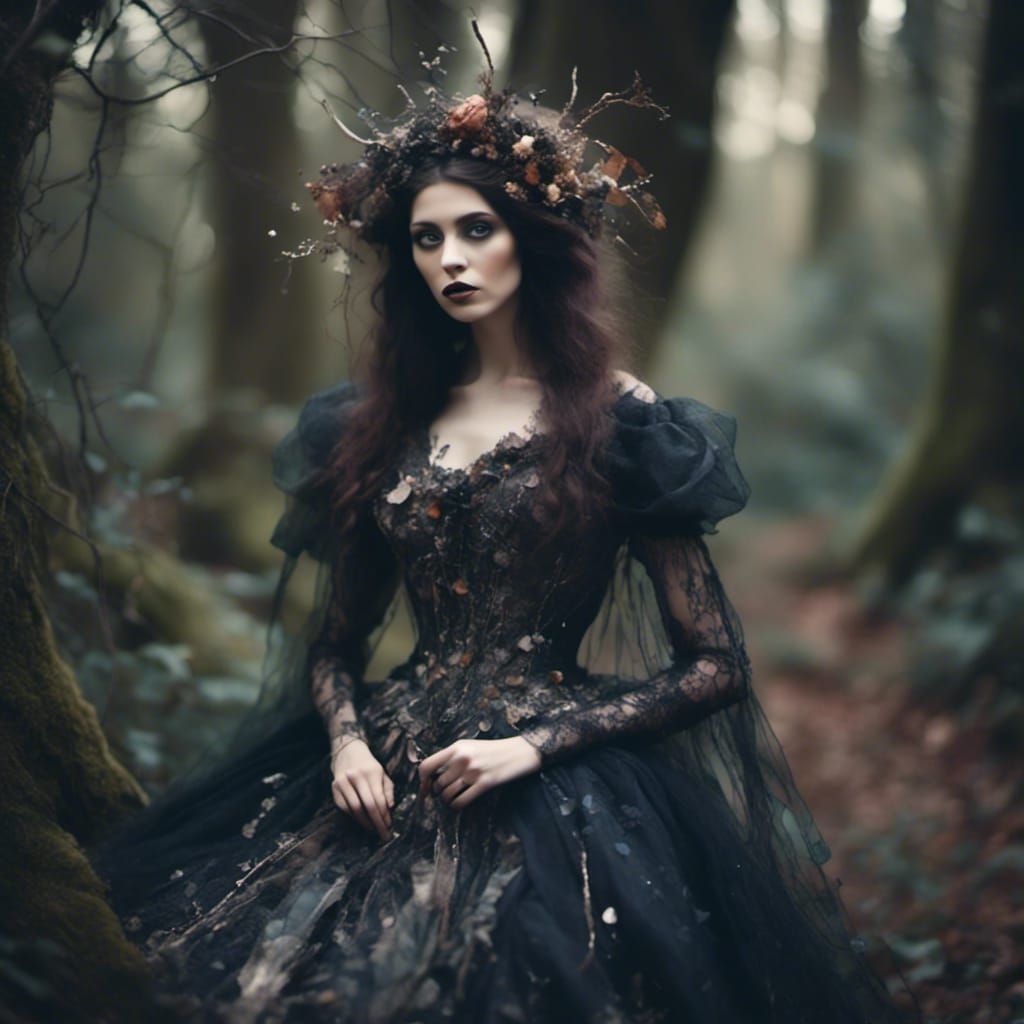 Enchanting Fairy Witch Portrait in Forest