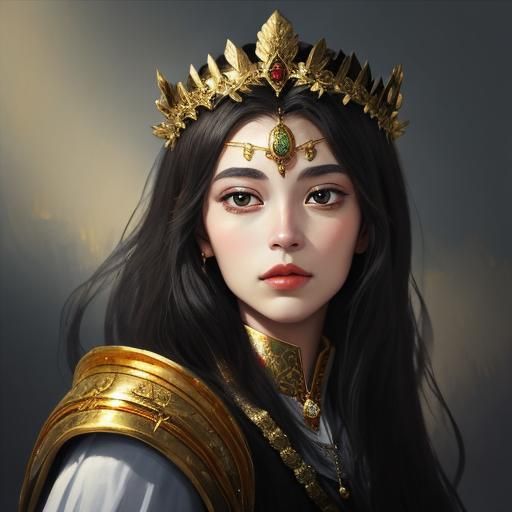 Gold Leaf Portrait of a Divine Princess