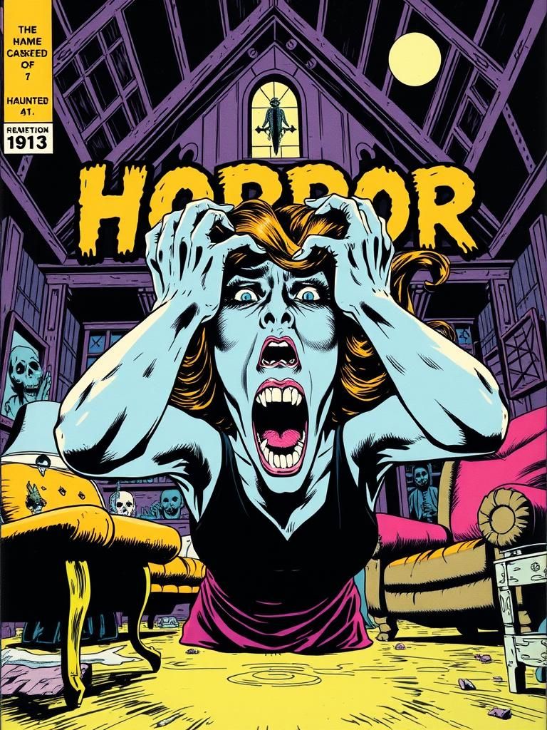 Haunted House Comic Book Cover in Kirby Style