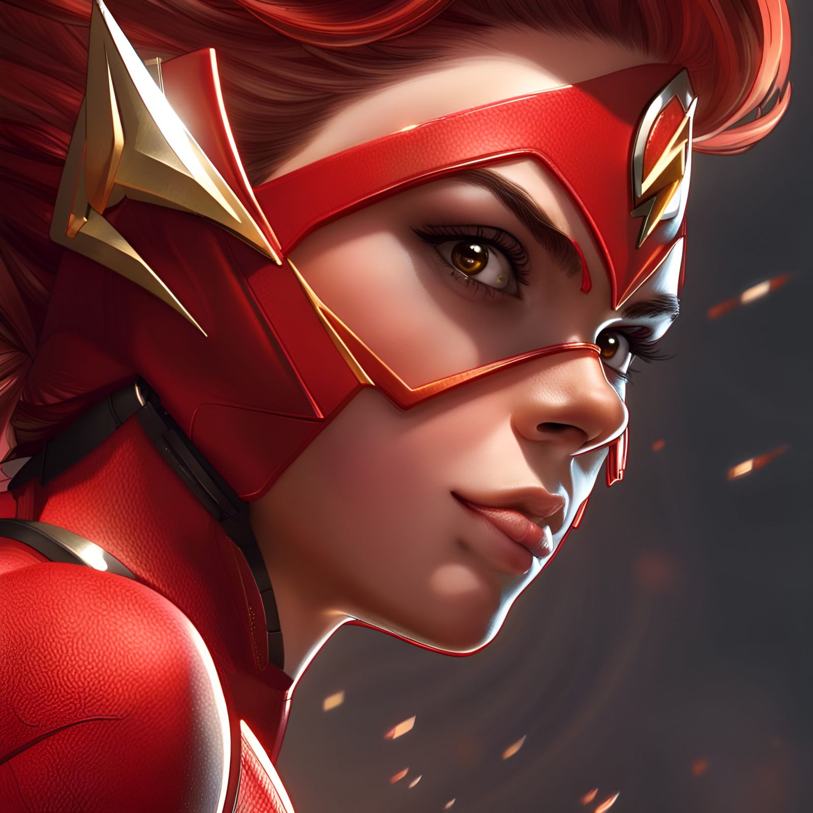Female Superhero Portrait in 3D Digital Art