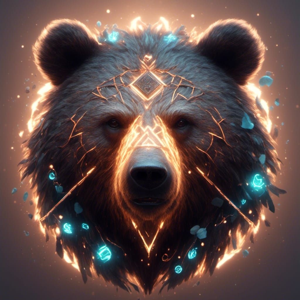 Bear with Glowing Runes in Fur