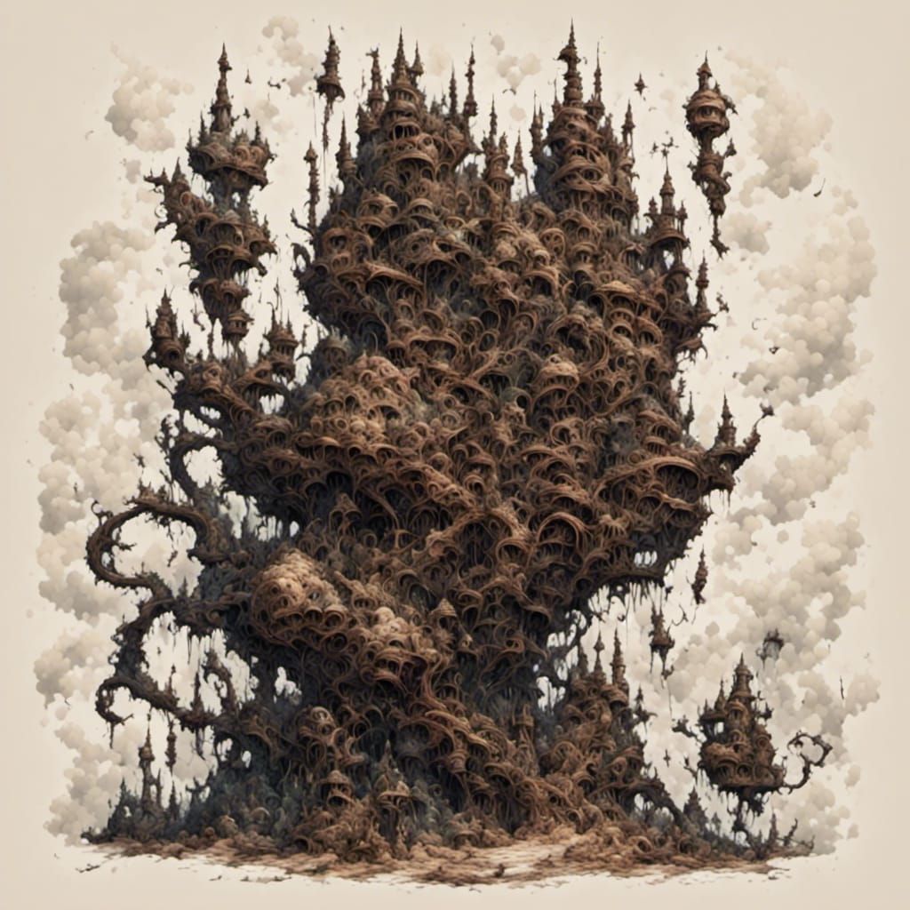 Textured Female Character with Ink and Light