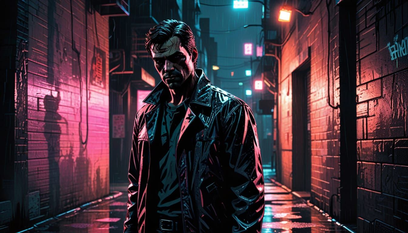 Dark Alleyway Figure in GTA Comic Style