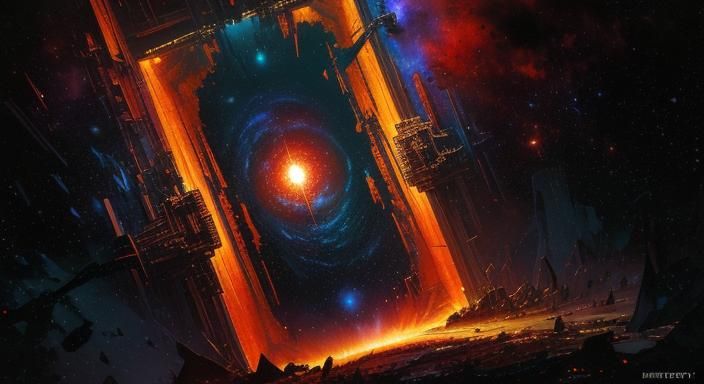 Dramatic Space Station Portal in Photorealistic Style