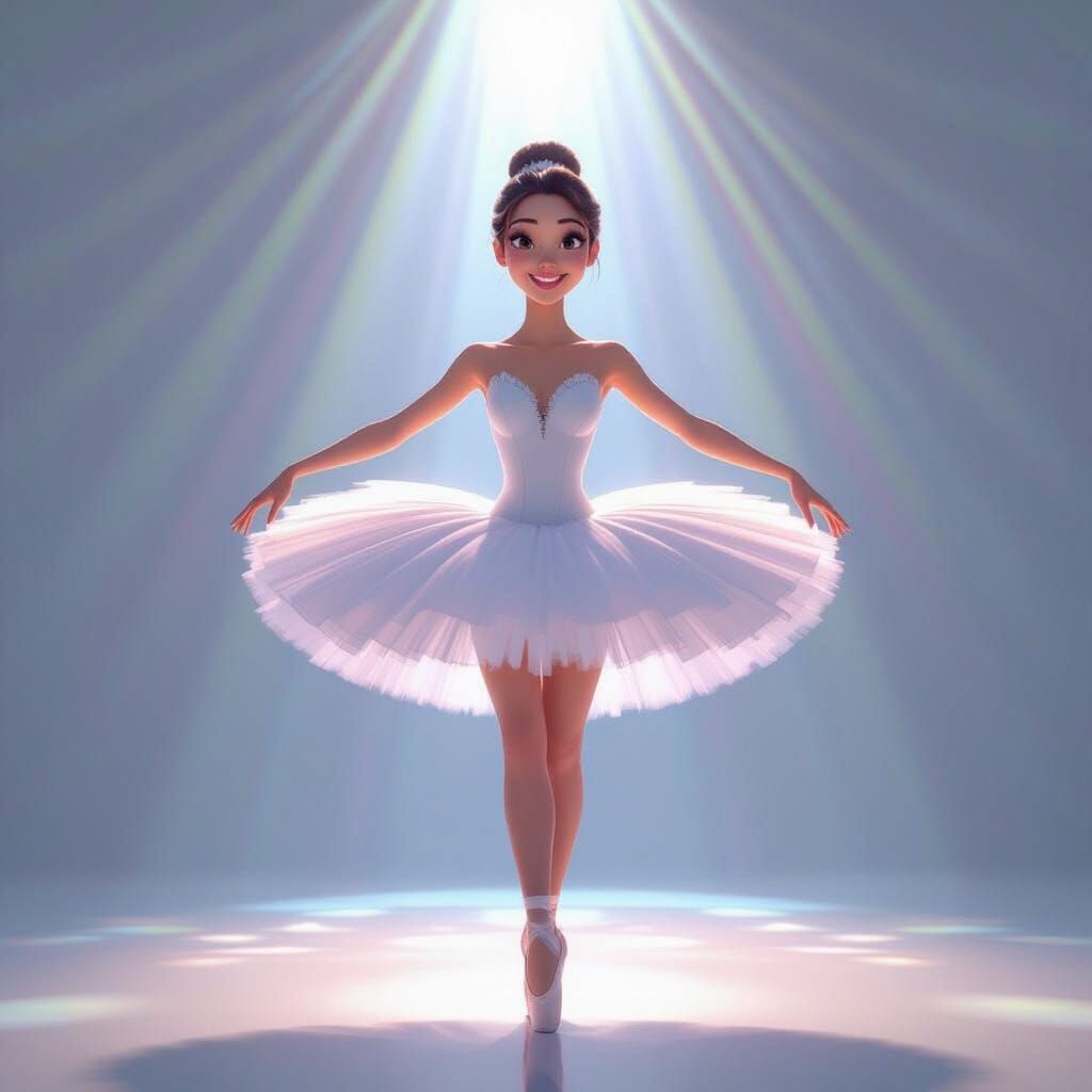 Ballerina Performs Center Stage in Luminous 3D Art