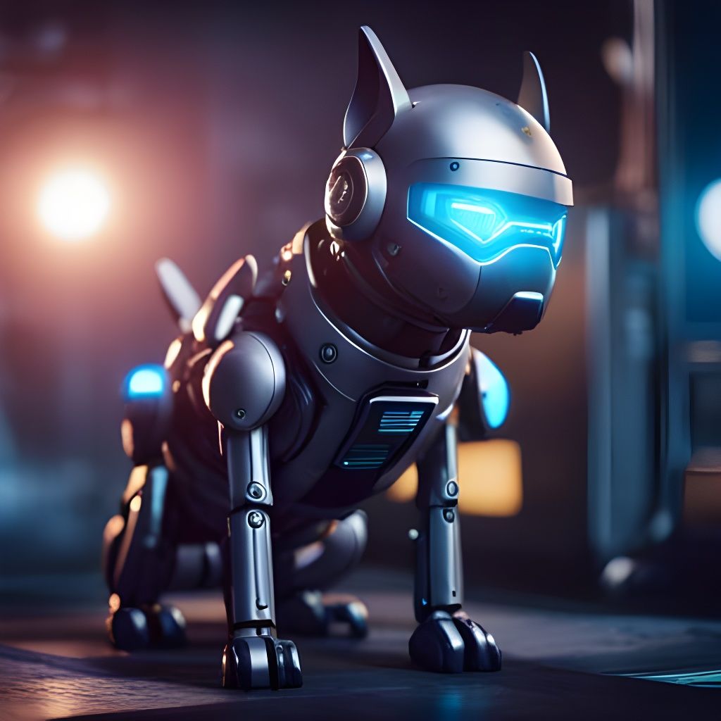 Dystopian Cyborg Dog: 3D Game Cinematic Render
