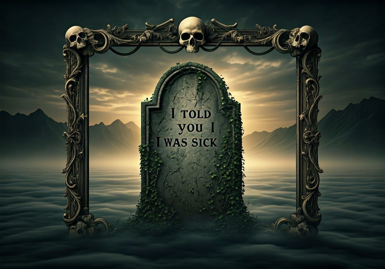 Majestic Tombstone Amidst Eerie Landscape