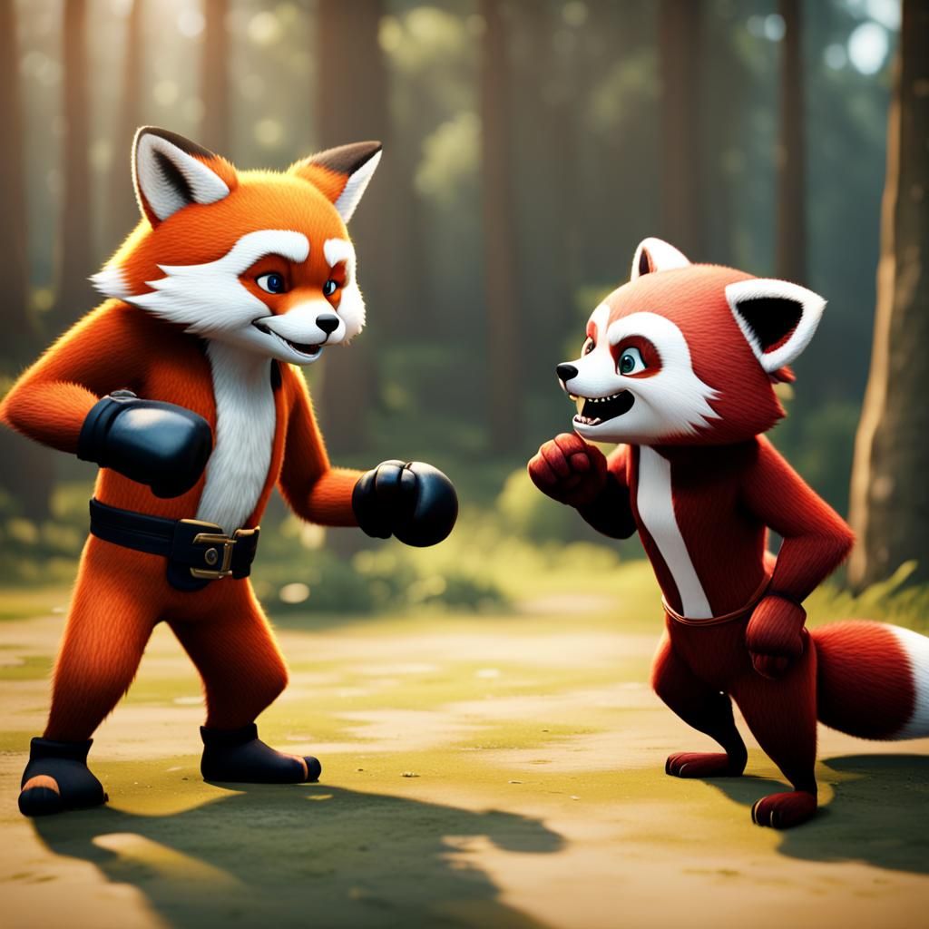 Fox x Red Panda spar