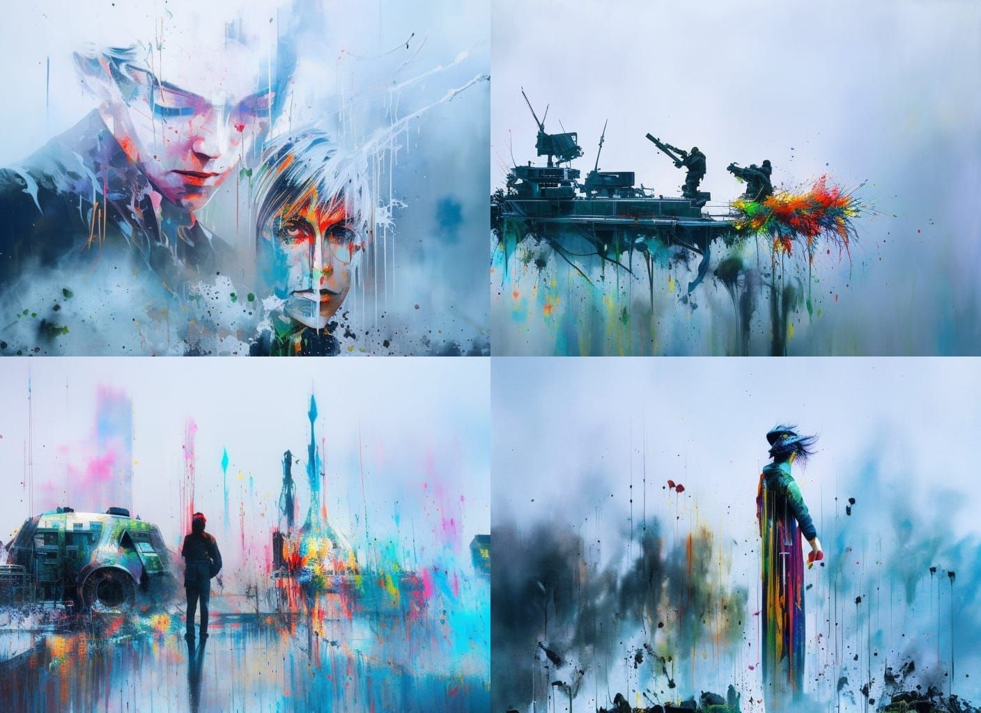 Colorful Sci-Fi Oil Painting with Dramatic Lighting