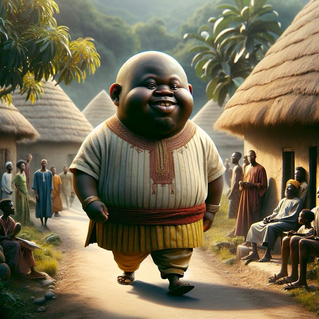 Nigerian Man on Village Path, Fantasy Concept Art