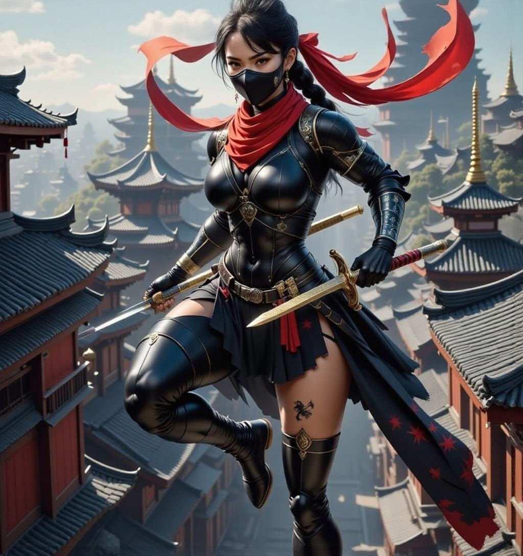 Legendary Ninja Warrior in Dramatic Cinematic Style