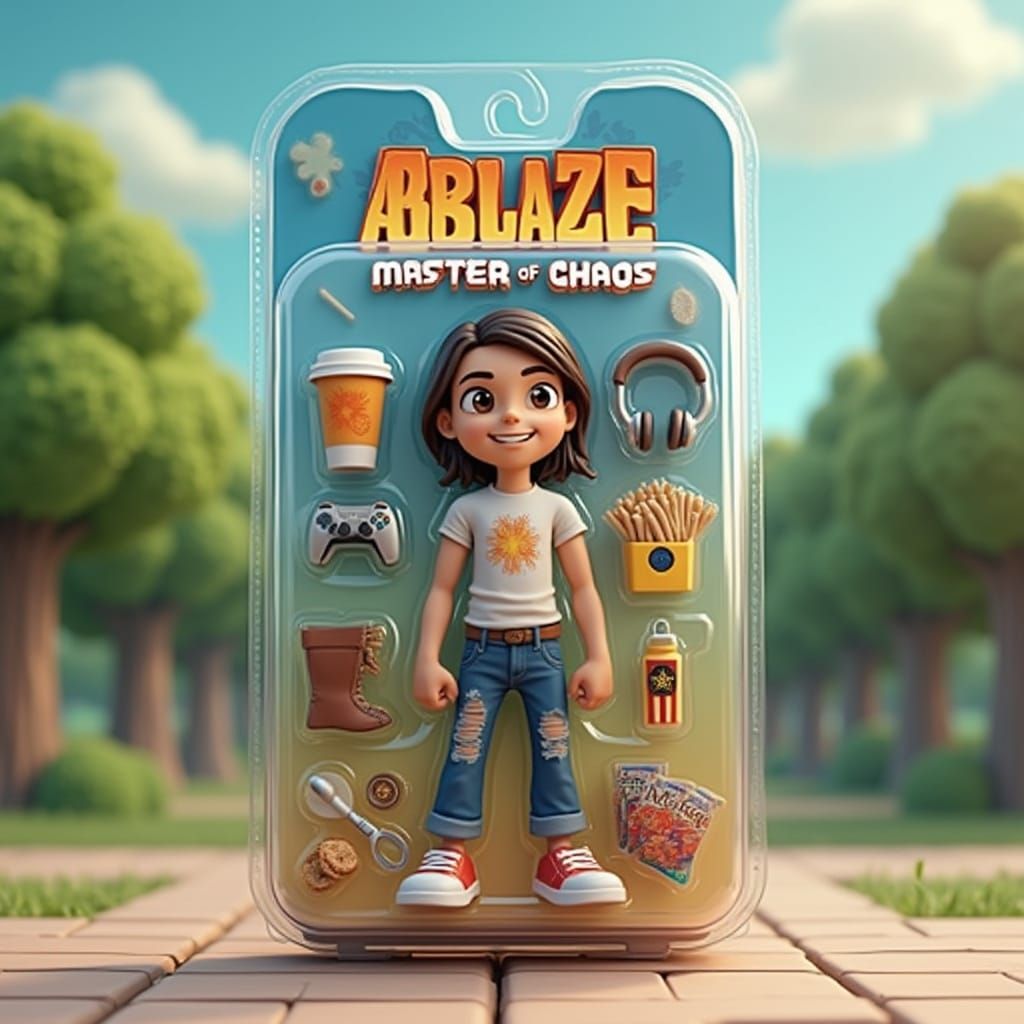 Blazing Action Figure in Pixel Art Packaging