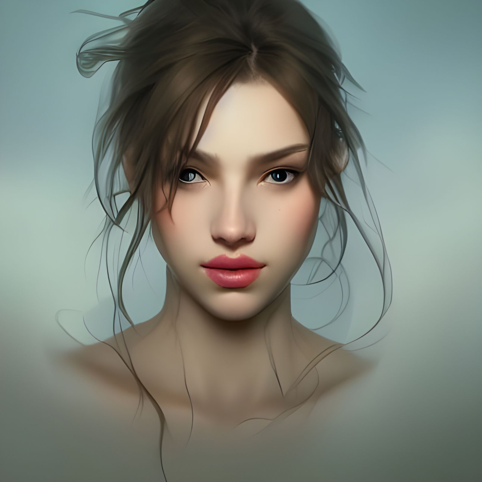 Sensual Lips Portrait in Hyperdetailed Lighting