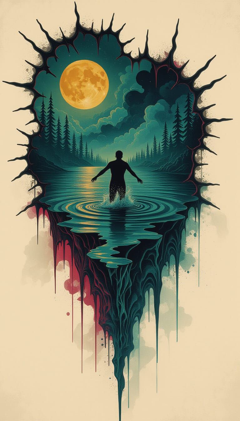 Surreal Avant Garde Masterpiece in Opart Style