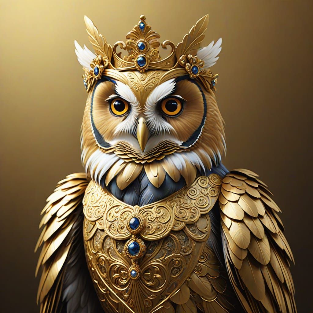 Golden Owl AI Generated Image