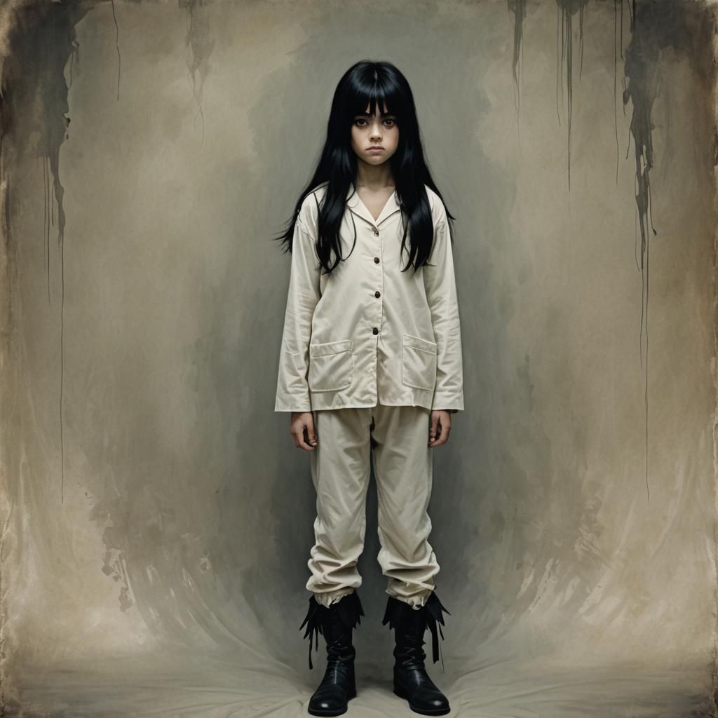 Mysterious Young Girl in Dark Fantasy Portrait