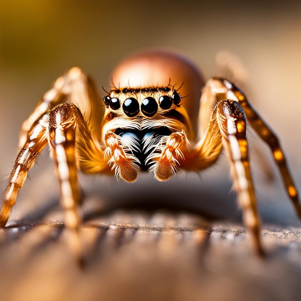 Stunning Macrophotography of a Spider in Golden Hour