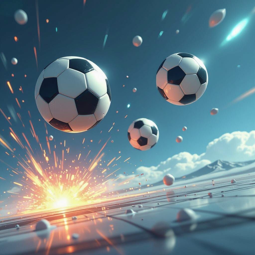 Futuristic Soccer Balls in Dynamic Sequence