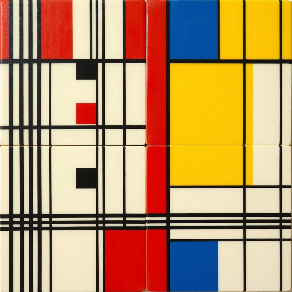 Geometric Abstraction in Primary Colors by Mondrian