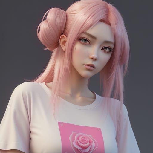 Breathtaking Anime-Inspired Portrait in Soft Pastel Hues