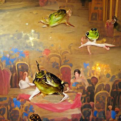 Frog Prince in Ballroom as Renaissance Painting