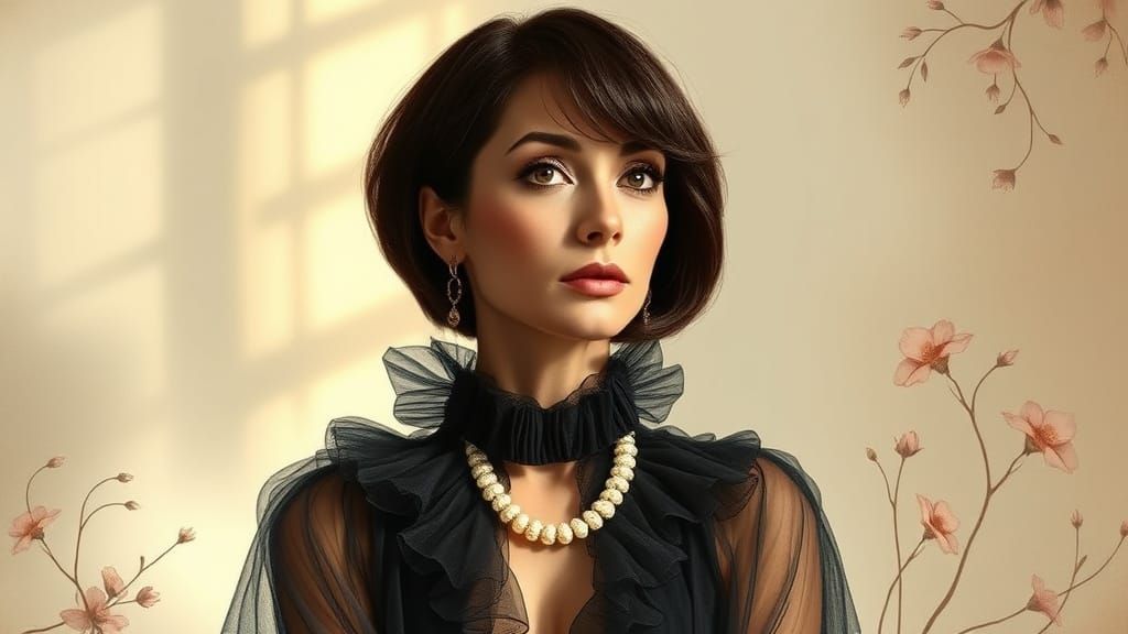 Ethereal Woman in Art Nouveau Dreamscapes