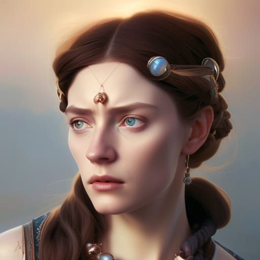 Jedi Lady Portrait in Renaissance Style