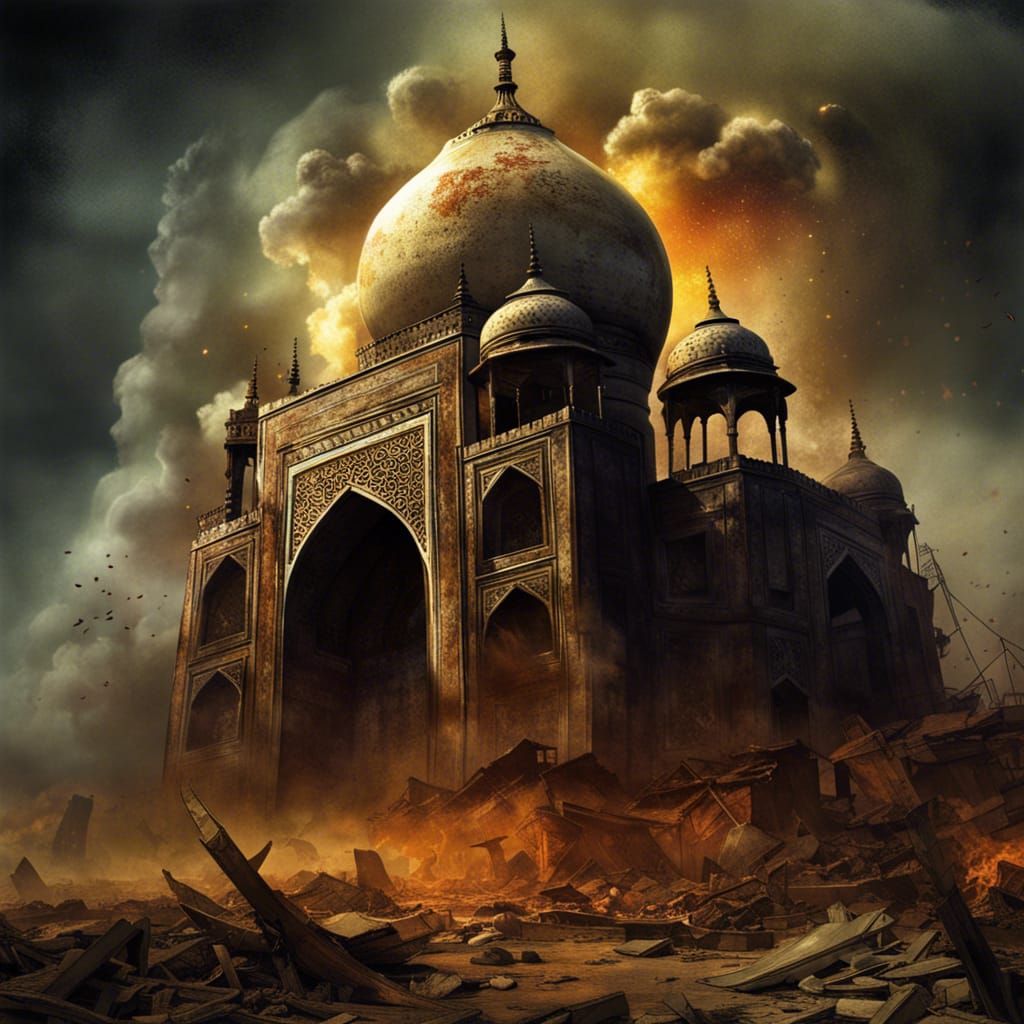 Post-Apocalyptic Taj Mahal in Dramatic Colors