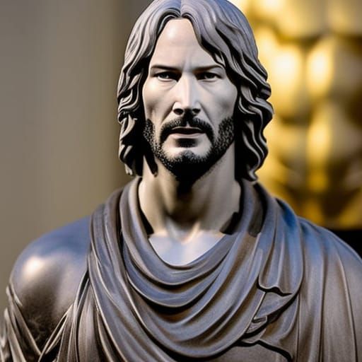 Keanu Reeves as Nike: Roman Marble Statue