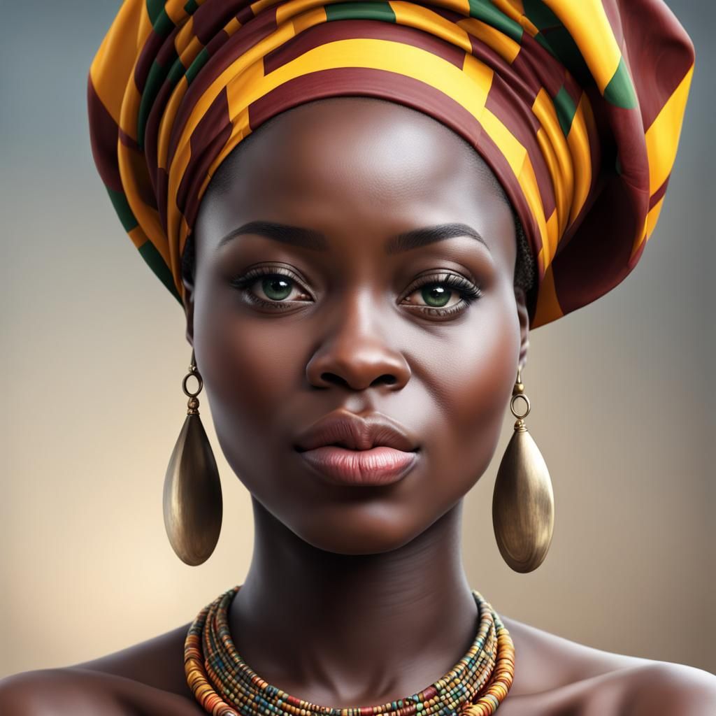 Realistic Portrait of a Beautiful Ghanaian Woman