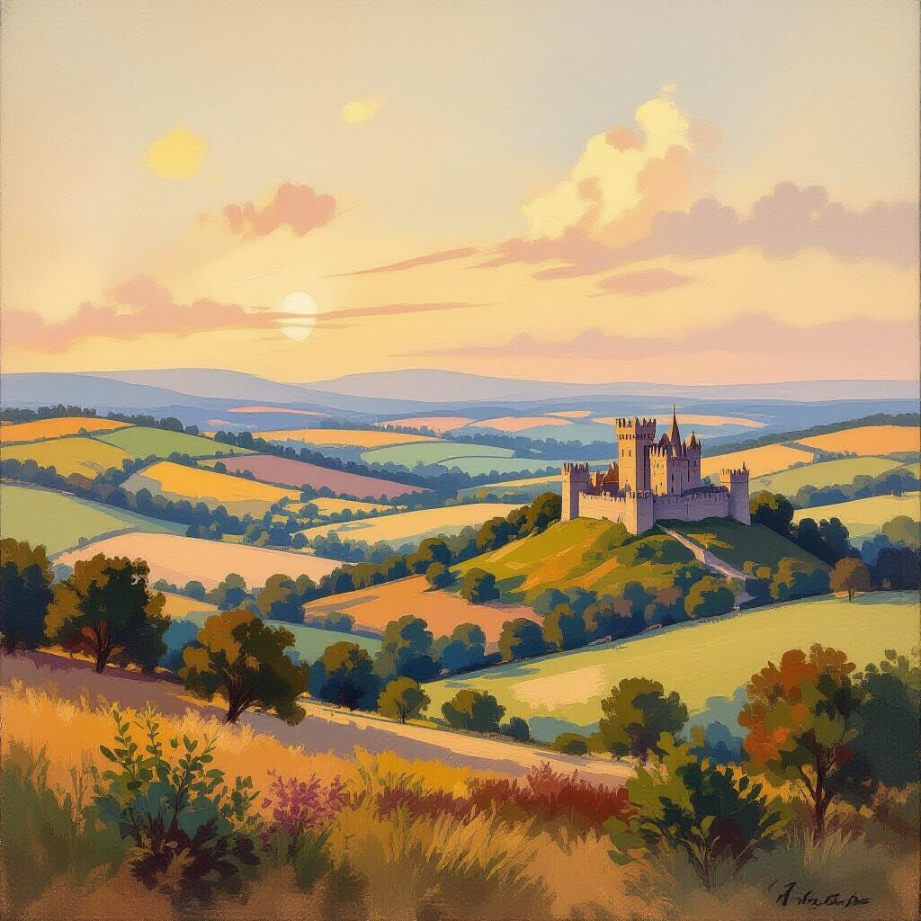 UK Landscape in Impressionist Style